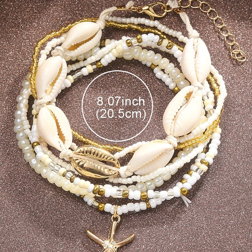 Boho strand enkelband set voor vrouwen