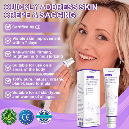 Vitalisys® 🍅 Crema Corporal con Rodillo de PDRN y Multi-Péptidos: Antiedad, Hidratación, Reafirmación, Reparación de la Piel, Tono Uniforme, Tratamiento de Acné y Manchas, Reducción de Verrugas y Lunares, y Alivio de la Psoriasis.