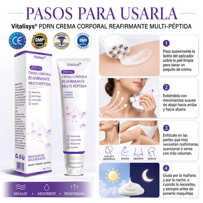 30% de descuento exclusivo: Vitalisys® 💎💎 Crema Corporal con Rodillo PDRN y Multi-Péptidos: Antiedad, Hidratación, Reafirmación, Reparación de la Piel, Tono Uniforme, Tratamiento de Manchas y Acné, Reducción de Verrugas y Lunares.