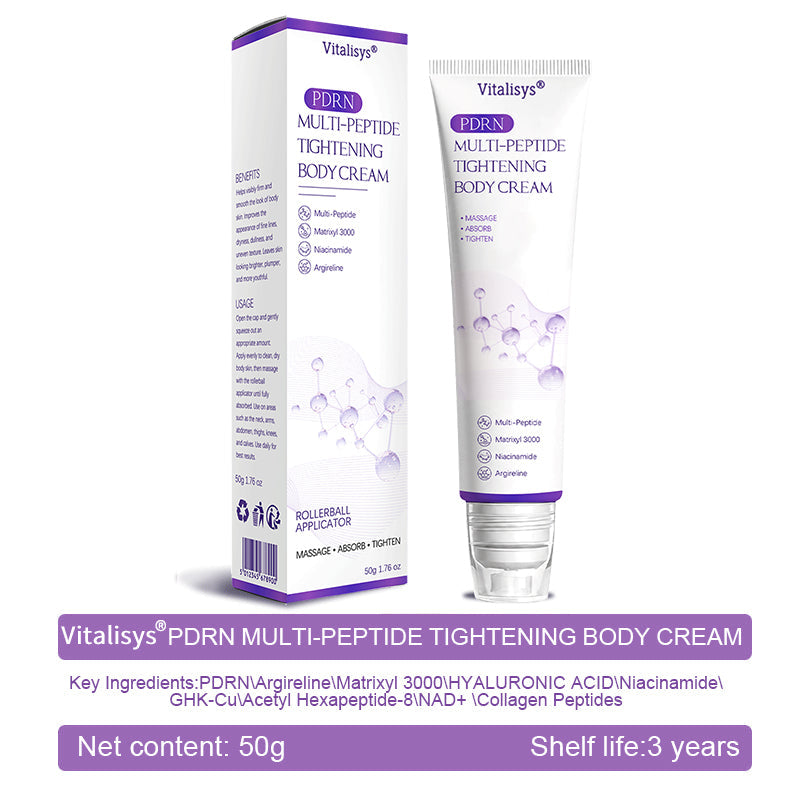 Vitalisys® 🍅 Crema Corporal con Rodillo de PDRN y Multi-Péptidos: Antiedad, Hidratación, Reafirmación, Reparación de la Piel, Tono Uniforme, Tratamiento de Acné y Manchas, Reducción de Verrugas y Lunares, y Alivio de la Psoriasis.