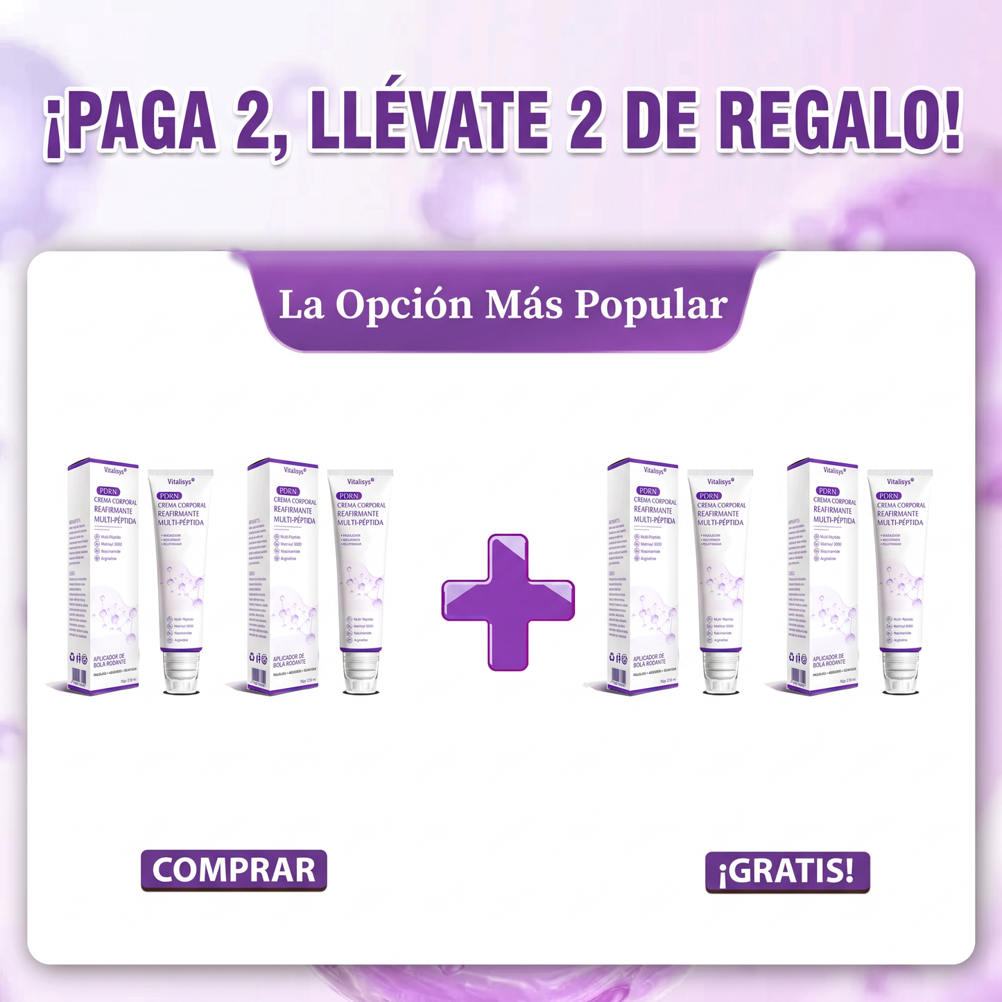 30% de descuento exclusivo: Vitalisys® 💎💎 Crema Corporal con Rodillo PDRN y Multi-Péptidos: Antiedad, Hidratación, Reafirmación, Reparación de la Piel, Tono Uniforme, Tratamiento de Manchas y Acné, Reducción de Verrugas y Lunares.