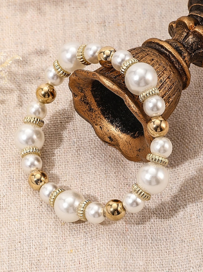 Elegante stapelbare parelarmband voor dames