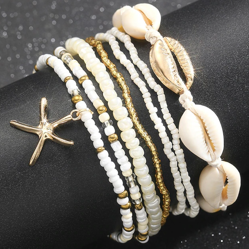 Boho strand enkelband set voor vrouwen