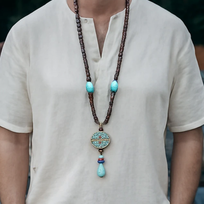 Mannen Tribal kralen hanger ketting