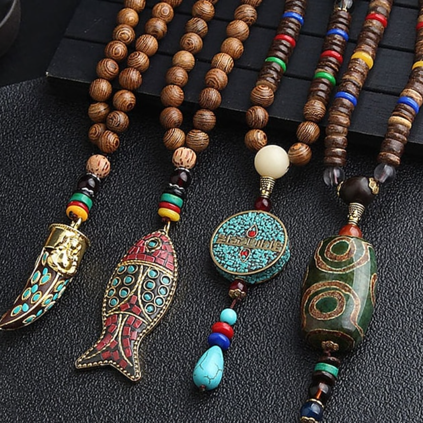 Mannen Tribal kralen hanger ketting