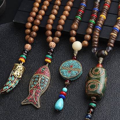 Mannen Tribal kralen hanger ketting